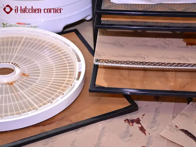 Parchment paper in dehydrator